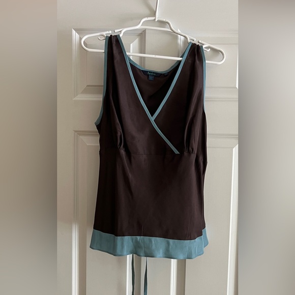 Boden Tops - Boden Brown and Blue Sleeveless Blouse